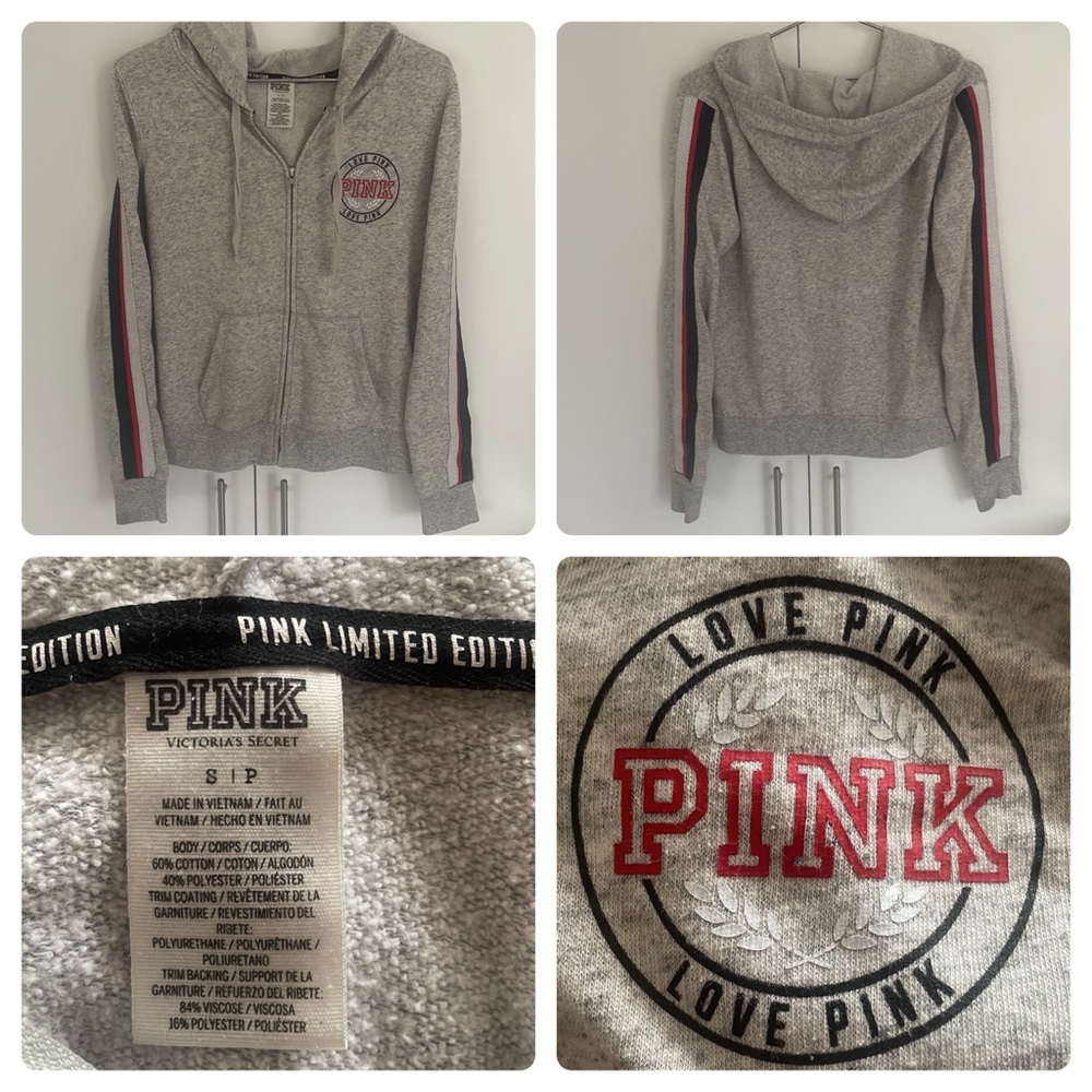 😊 _Victoria's Secret Pink Limited Edition Full Zip Hoodie - Size Small 💖